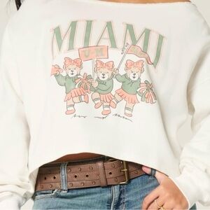 Hollister Easy Double Off-the-Shoulder Miami Graphic Sweatshirt “UM” Sz XS
